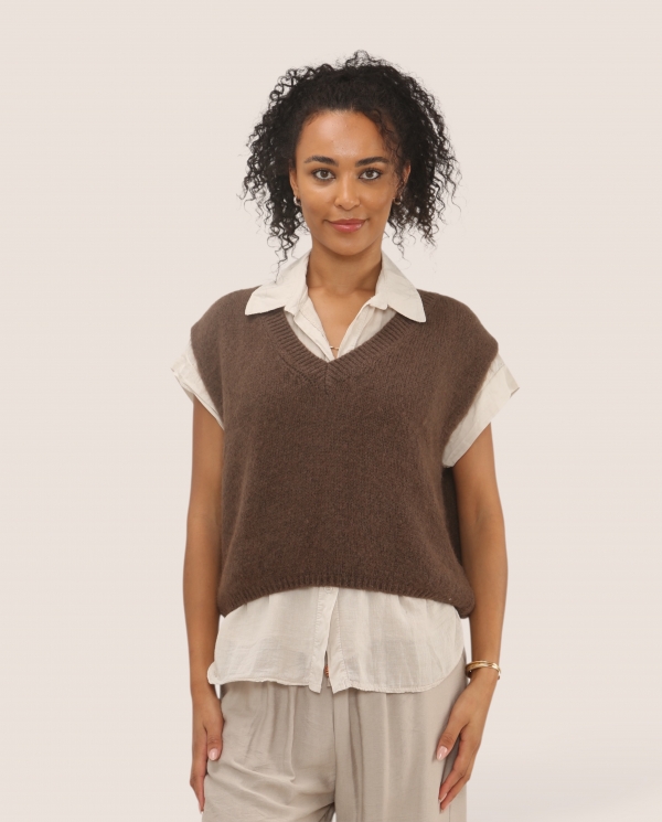 V-Neck Mohair Tank Top - Terminal 1 Clothing